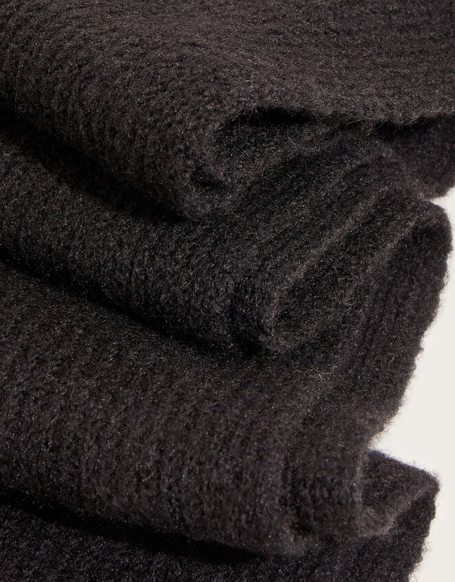 Super Soft Knit Scarf, Black (BLACK), large