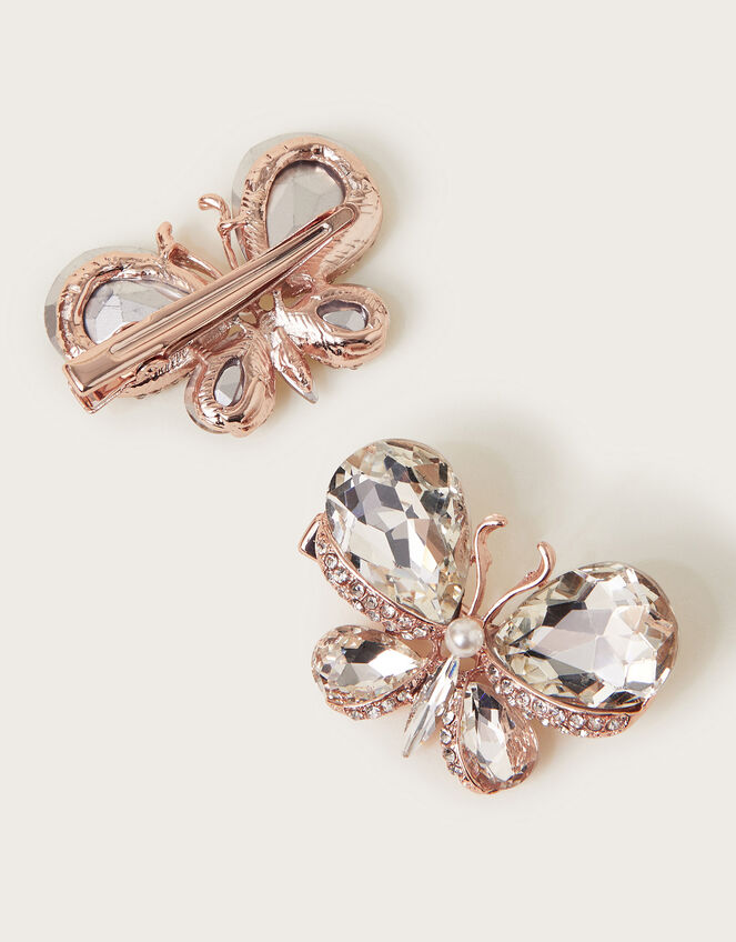 2-Pack Jewel Butterfly Hair Clips, , large