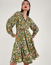 Ditsy Floral Dress, Green (GREEN), large