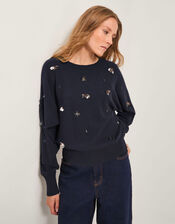 Sable Sequin Embellished Jumper, Blue (MIDNIGHT), large