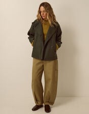 Pip Funnel Neck Herringbone Coat, Green (GREEN), large