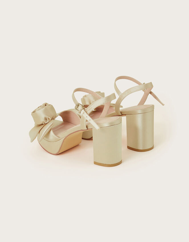 Rosette Platform Heels, Gold (GOLD), large
