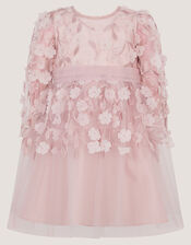 Baby Oona Floral Appliqu&eacute; Party Dress, Pink (PINK), large