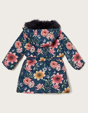 Sketchy Floral Padded Coat, Blue (NAVY), large