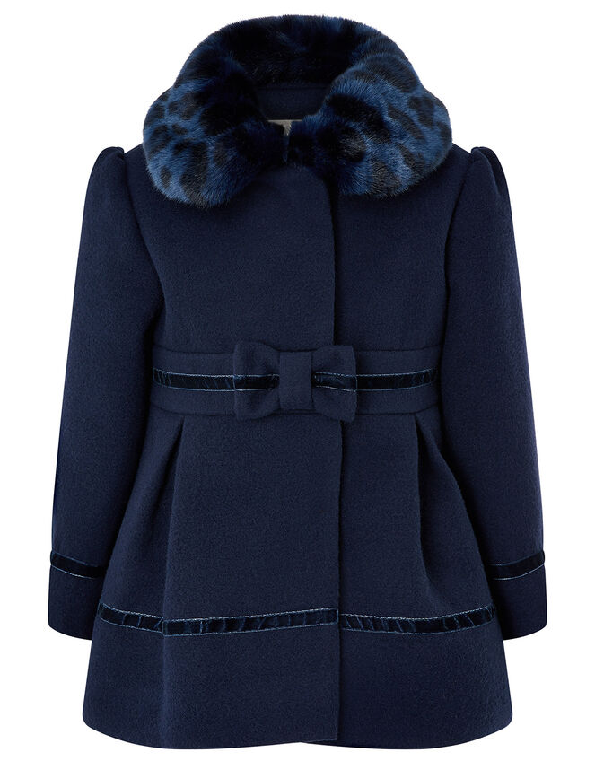Baby Bow Coat, Blue (NAVY), large