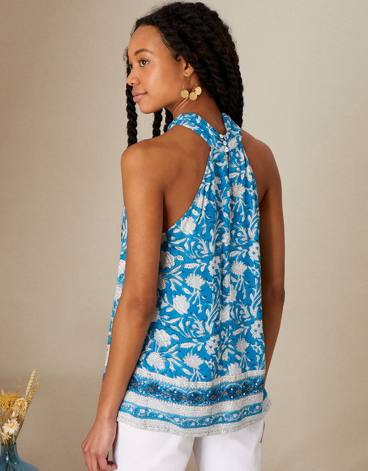 ARTISAN STUDIO Woodblock Print Halter 
