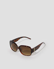 Diamante Tort Sunglasses, Brown (BROWN), large