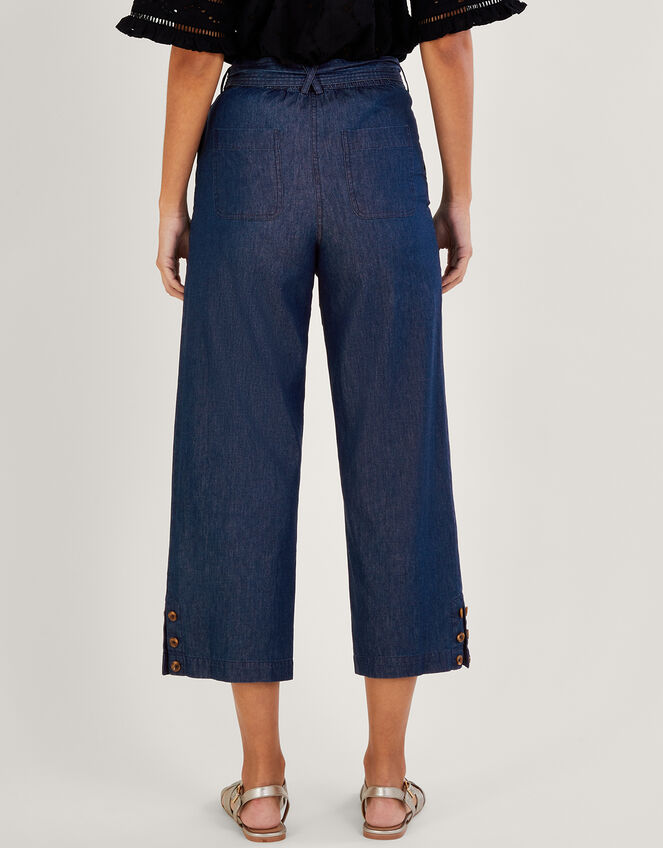 Denim Crop Trousers, Blue (DENIM BLUE), large