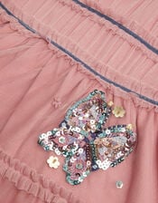 Sequin Butterfly Jersey Mesh Dress, Pink (PINK), large