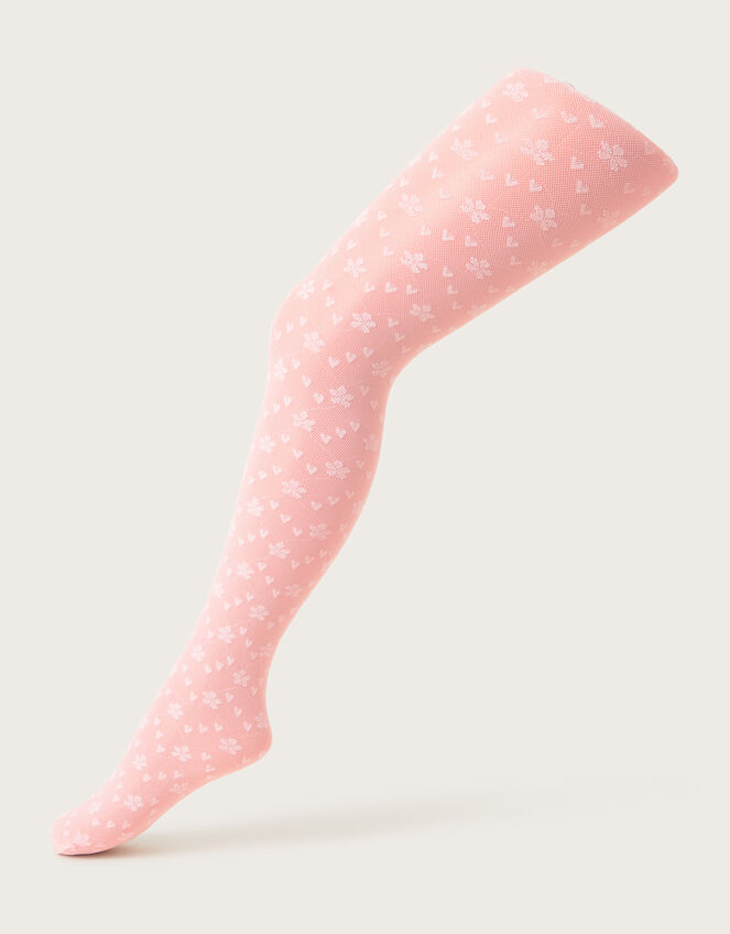 Lacey Love Heart Tights Pink, Girls' Tights & Socks