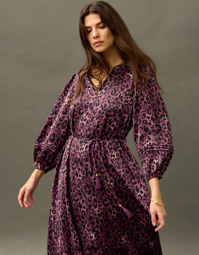East Leopard Print Maxi Dress, Purple (PURPLE), large