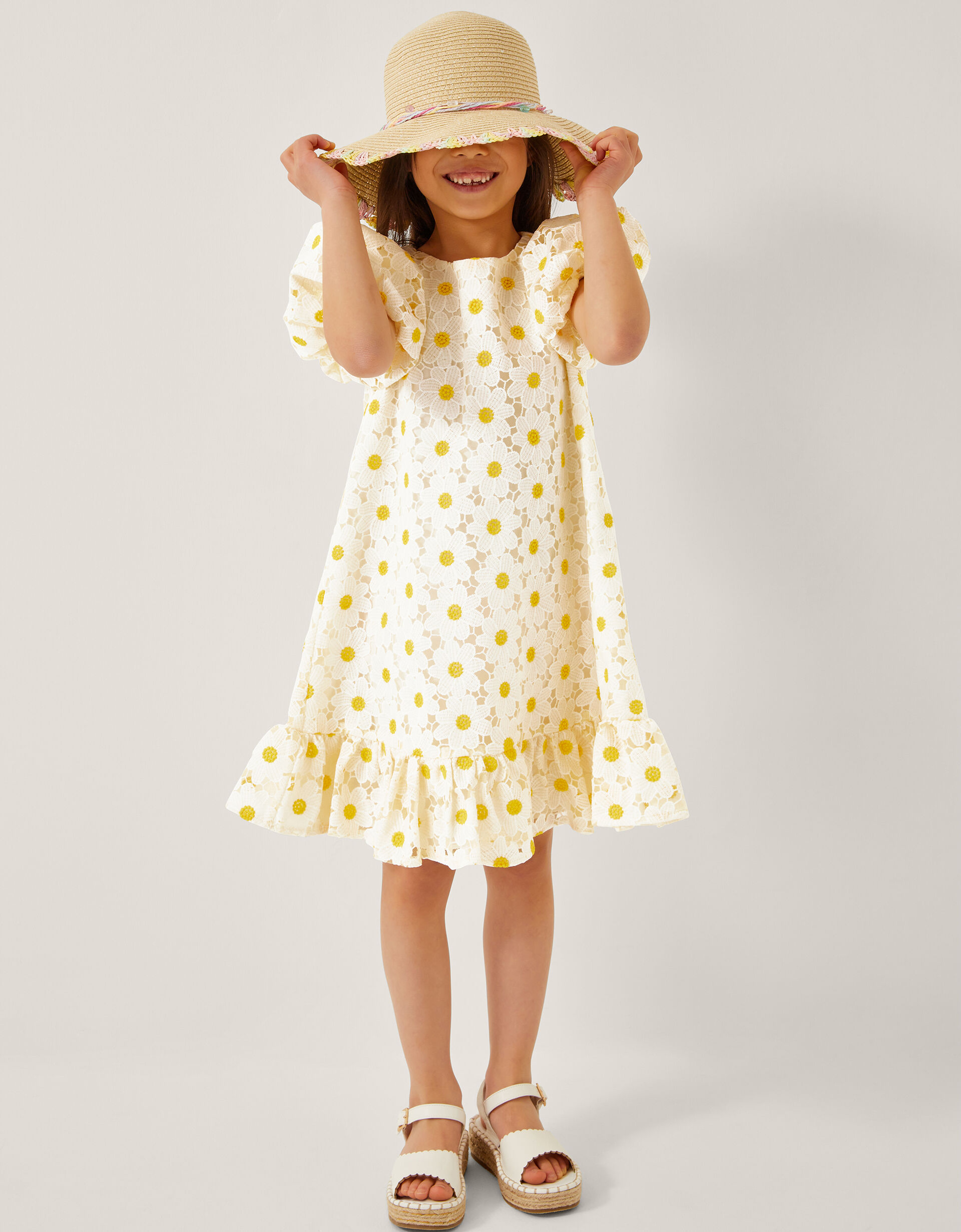 Zaria Daisy Lace Swing Dress Ivory
