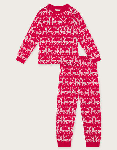 Reindeer Jersey Pyjama Set, Red (RED), large