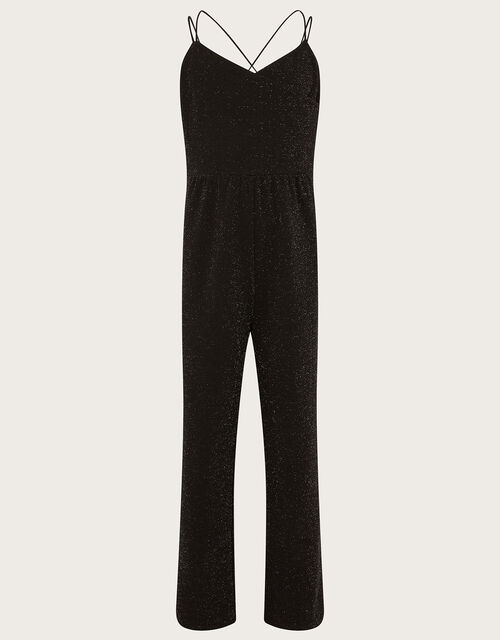 Shimmer Jersey Prom Jumpsuit, Black (BLACK), large