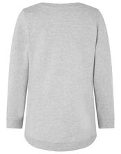 Sequin Broderie Unicorn Sweatshirt, Grey (GREY), large