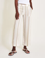 Harley Stripe Linen Blend Trousers, Natural (NATURAL), large