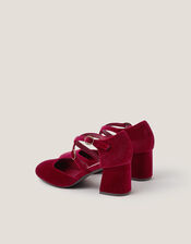 Gia Velvet Mary Jane Heels, Red (BURGUNDY), large