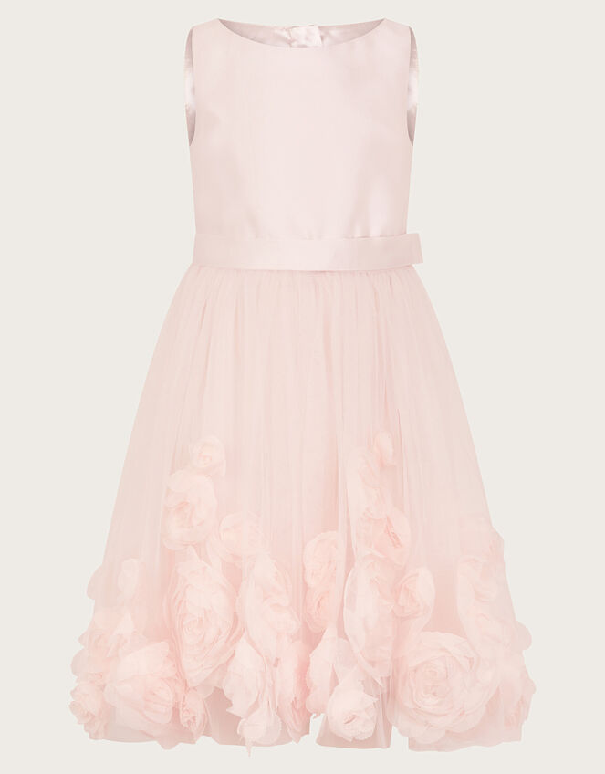 Misty 3D Roses Detachable Belt Dress, Pink (PINK), large