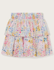 Floral Print Broderie Skirt, Multi (MULTI), large