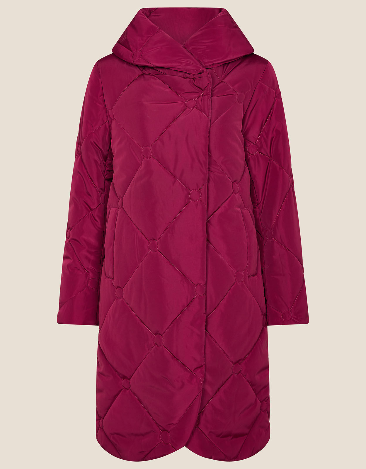 Terry Diamond Padded Coat Red
