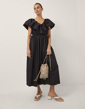 Devotion Twins Deos Frill Maxi Dress, Black (BLACK), large