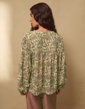 East Odette Hand-Woodblock Print Blouse, Multi (MULTI), large