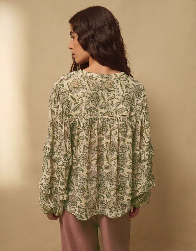 East Odette Hand-Woodblock Print Blouse, Multi (MULTI), large