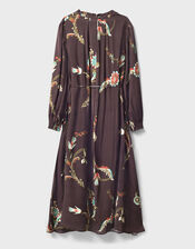 East Jeanie Botanical Print Maxi Dress, Grey (CHARCOAL), large