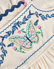 Embroidered Butterfly Cut Out Dress, Ivory (IVORY), large