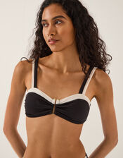 Sabrina Two Tone Bikini Top, Black (BLACK), large