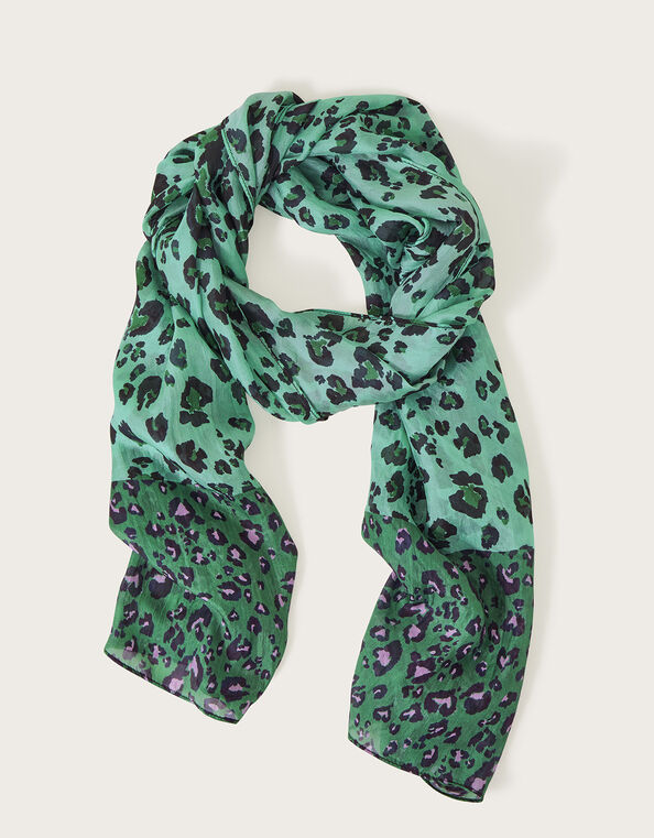 Animal Print Silk Scarf, , large