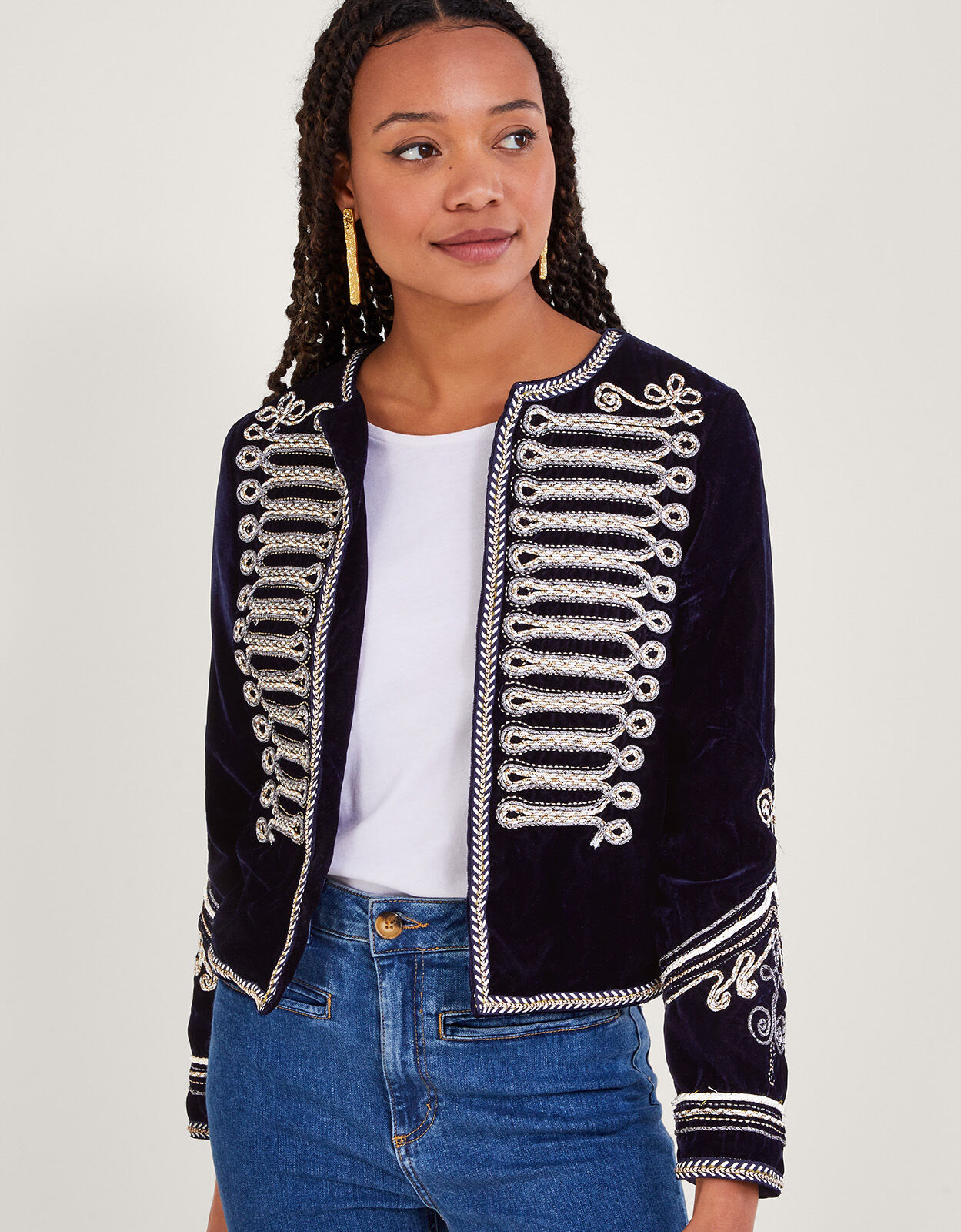 Blue military jacket shop womens