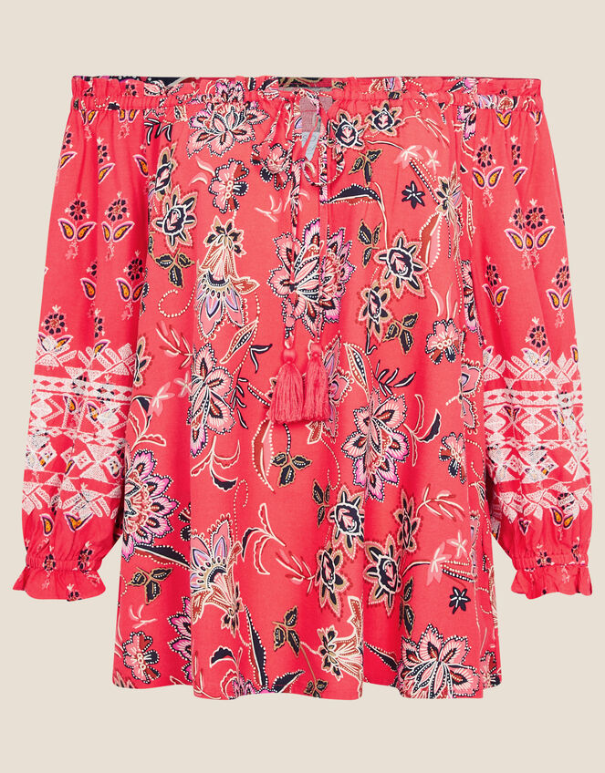 Anissia Off-Shoulder Top, Red (RED), large