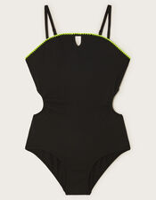 Texture Swimsuit , Black (BLACK), large