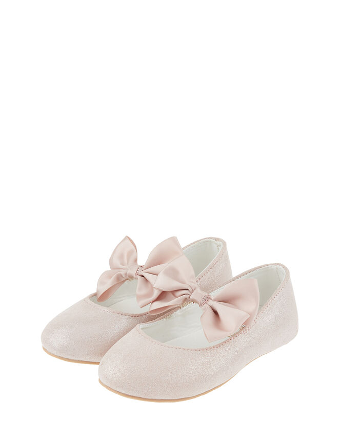 Baby Lottie Shimmer Satin Bow Walker Shoes, Pink (PINK), large