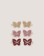 6-Pack Embroidered Butterfly Hair Clips, , large