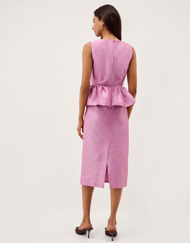 Dahlia Peplum Midi Dress, Purple (LILAC), large