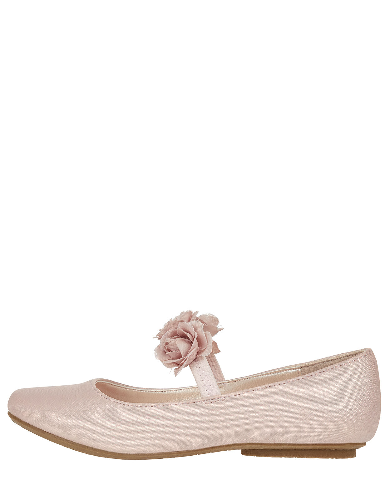 Dora Corsage Shimmer Ballet Flats Pink