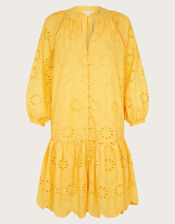 Tilly Broderie Dress, Yellow (YELLOW), large