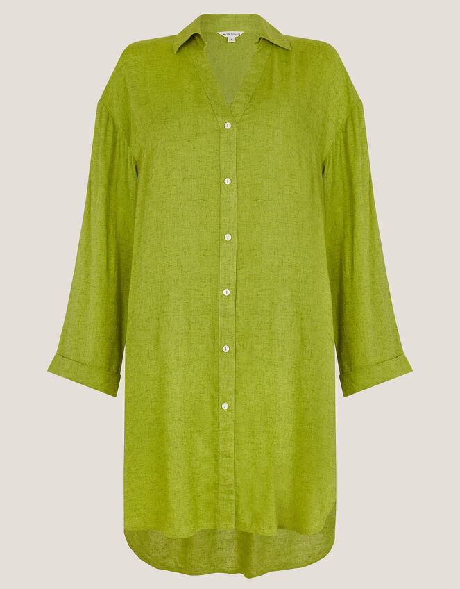 Esme Beach Shirt Dress, Green (GREEN), large