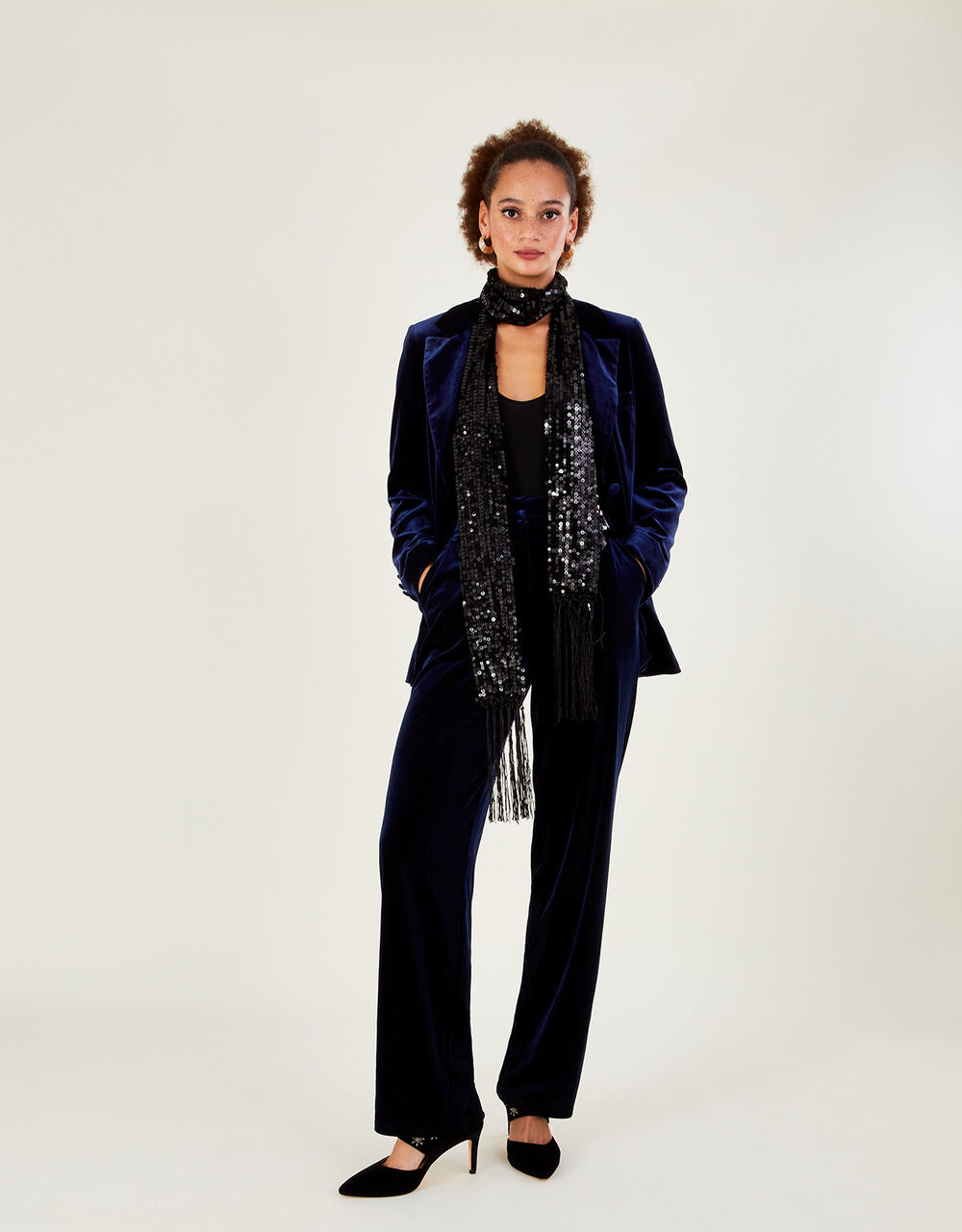 Jeanne Velvet Jacket with Recycled Polyester Blue Women's Jackets