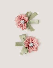 2-Pack Satin Flower Hair Clips, , large