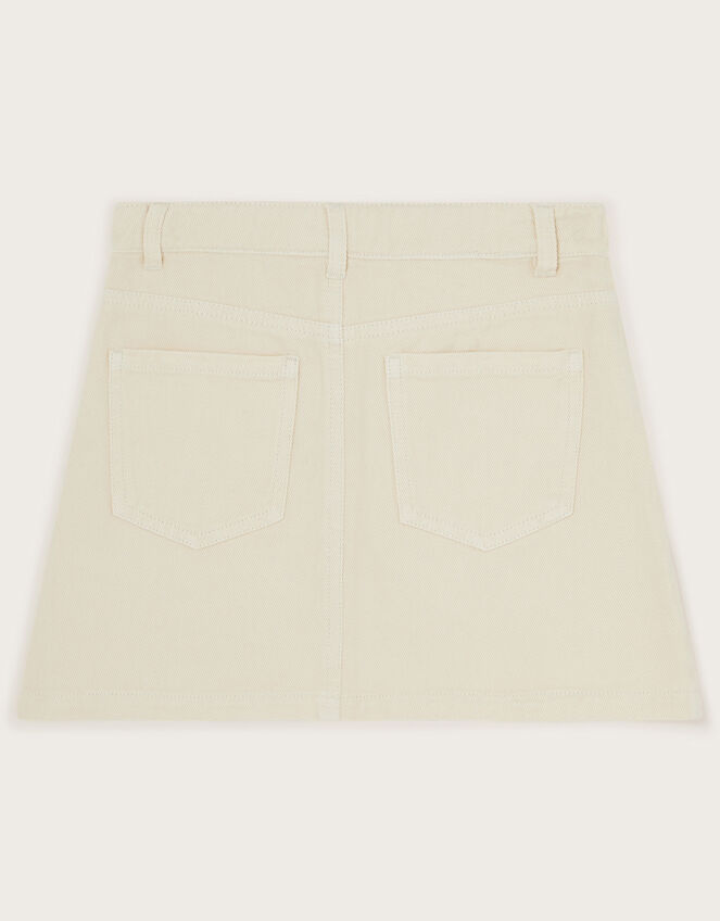 Cream Petal Denim Skirt main image 0