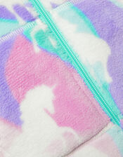 Super-Soft Marble Unicorn Sleepsuit in Recycled Polyester, Blue (AQUA), large