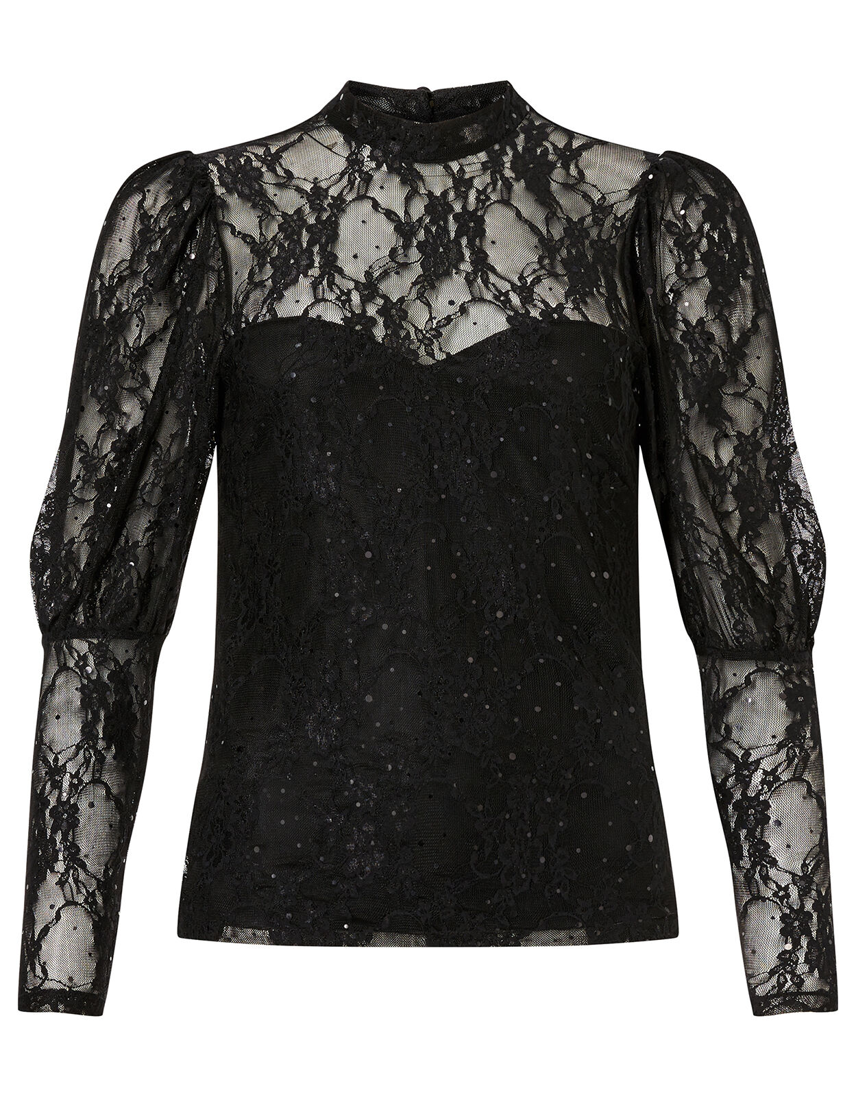 Black lace sequin 2024 top