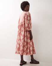 East Kaira Embroidered Print Midi Dress, Pink (BLUSH), large