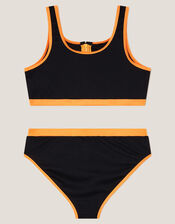 Sporty Bralette Bikini Set, Black (BLACK), large