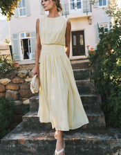 Georgia Drop Hem Midi Dress, Yellow (YELLOW), large