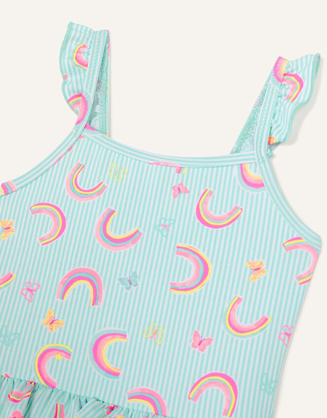 Butterfly and Rainbow Print Swimsuit, Green (MINT), large