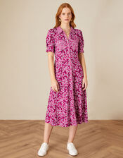 Darella Ditsy Print Jersey Dress, Pink (PINK), large